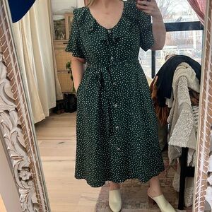 BloomChic Green/White Polka Dot Dress, Size 18-20
